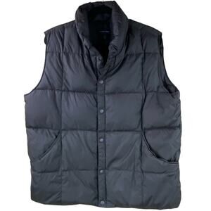 Lands' End Black Down Puffer Vest Quilted Size L (42-44)